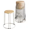 Household round stools and reinforced iron stools can be stacked for adults. Plastic solid wood thickened commercial set stools and fashionable high table stools Item Picture